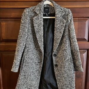 Forever 21 Monochrome Tweed Trench Coat